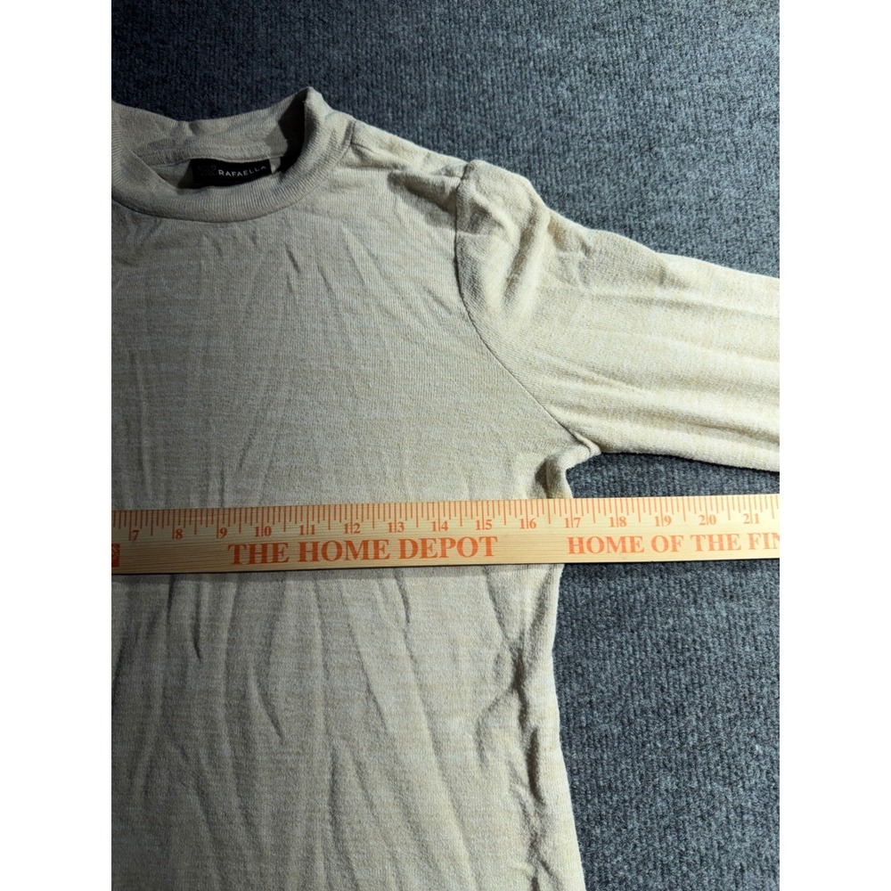 Rafaella Womens XS Beige Mock Neck Long Sleeve Top Snap Button Cuffs Knit Shirt - Picture 6 of 9